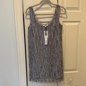 BB Dakota Silver Sequin Sleeveless Top